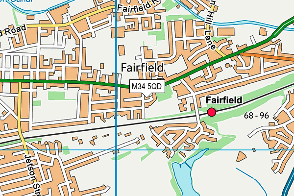 M34 5QD map - OS VectorMap District (Ordnance Survey)