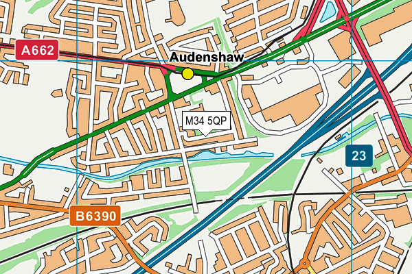 M34 5QP map - OS VectorMap District (Ordnance Survey)