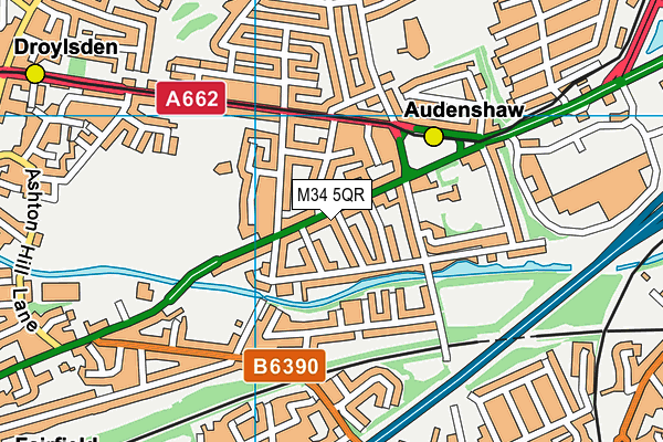 M34 5QR map - OS VectorMap District (Ordnance Survey)