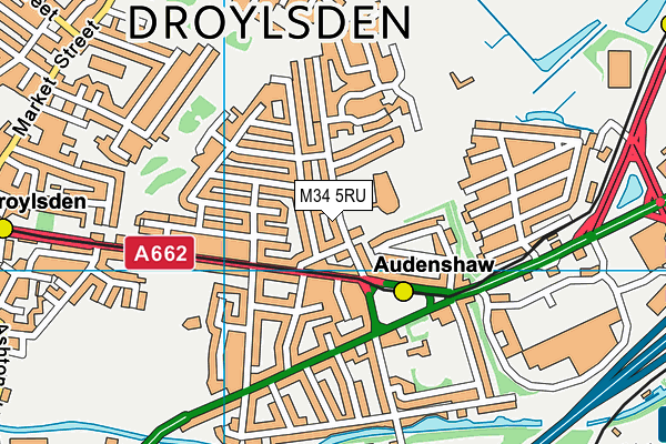 M34 5RU map - OS VectorMap District (Ordnance Survey)