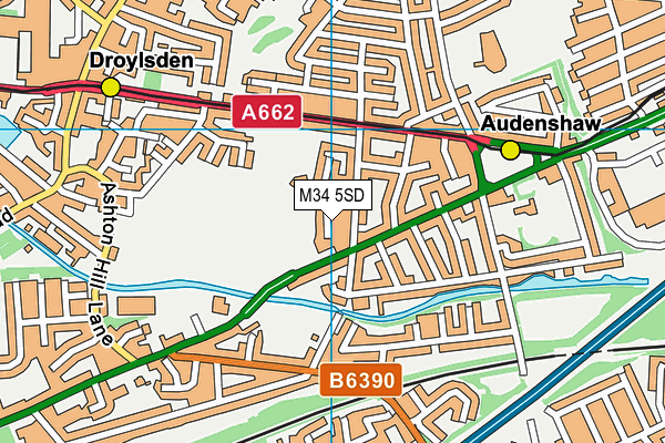 M34 5SD map - OS VectorMap District (Ordnance Survey)