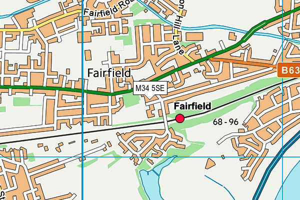 M34 5SE map - OS VectorMap District (Ordnance Survey)