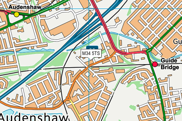 M34 5TS map - OS VectorMap District (Ordnance Survey)