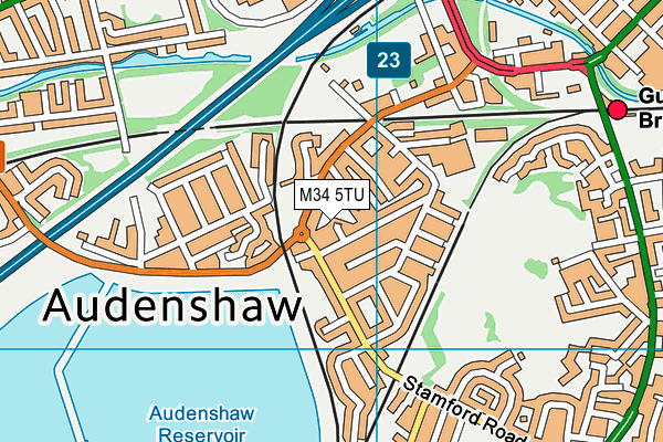 M34 5TU map - OS VectorMap District (Ordnance Survey)