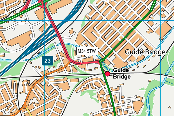 M34 5TW map - OS VectorMap District (Ordnance Survey)