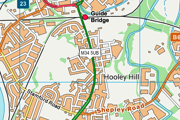 M34 5UB map - OS VectorMap District (Ordnance Survey)