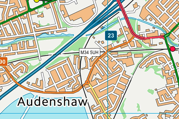 M34 5UH map - OS VectorMap District (Ordnance Survey)