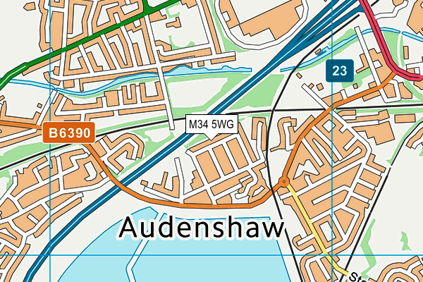 M34 5WG map - OS VectorMap District (Ordnance Survey)