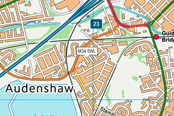 M34 5WL map - OS VectorMap District (Ordnance Survey)