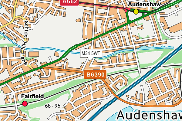 M34 5WT map - OS VectorMap District (Ordnance Survey)