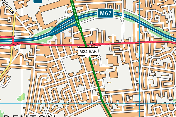 M34 6AB map - OS VectorMap District (Ordnance Survey)