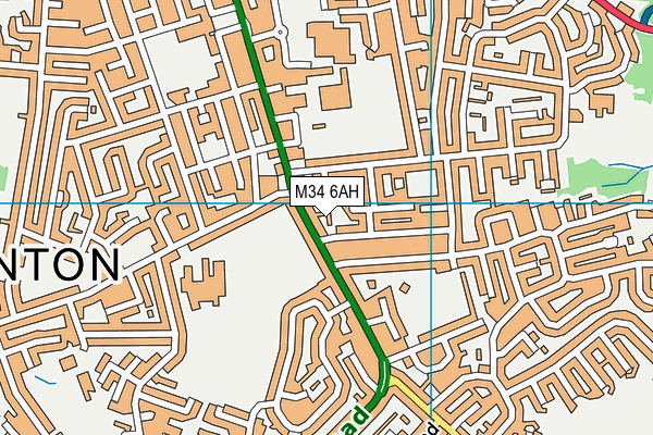 M34 6AH map - OS VectorMap District (Ordnance Survey)