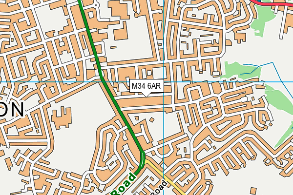 M34 6AR map - OS VectorMap District (Ordnance Survey)