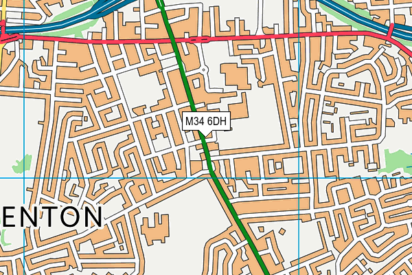 M34 6DH map - OS VectorMap District (Ordnance Survey)