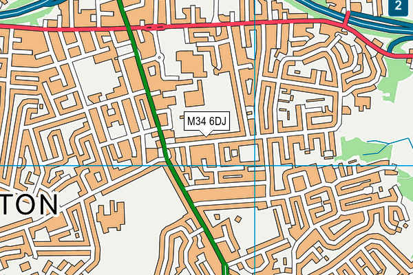 M34 6DJ map - OS VectorMap District (Ordnance Survey)