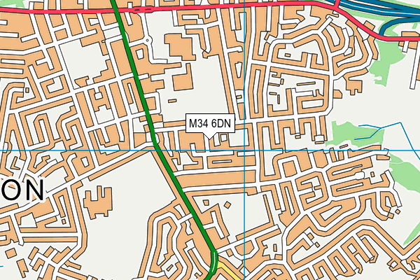M34 6DN map - OS VectorMap District (Ordnance Survey)