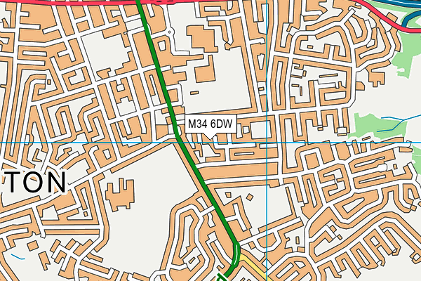 M34 6DW map - OS VectorMap District (Ordnance Survey)