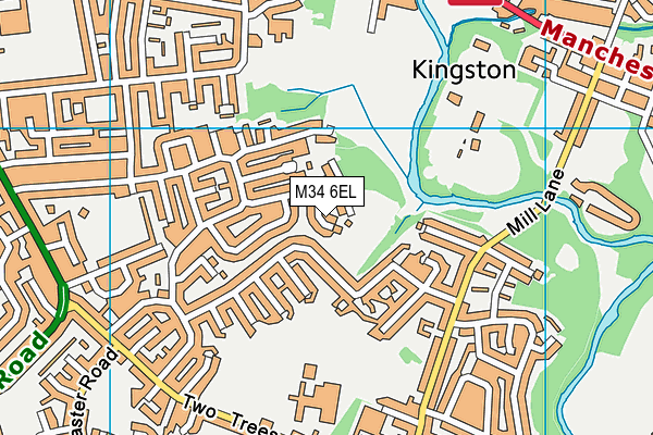 M34 6EL map - OS VectorMap District (Ordnance Survey)
