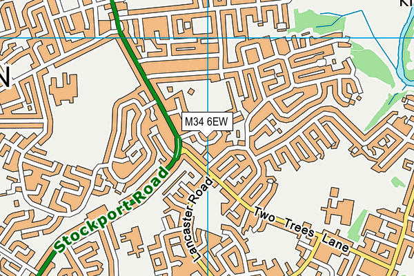 M34 6EW map - OS VectorMap District (Ordnance Survey)