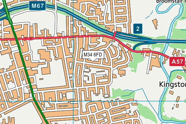 M34 6FD map - OS VectorMap District (Ordnance Survey)