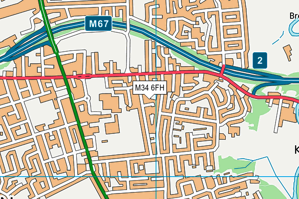 M34 6FH map - OS VectorMap District (Ordnance Survey)
