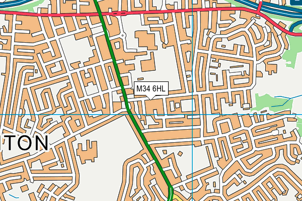 M34 6HL map - OS VectorMap District (Ordnance Survey)