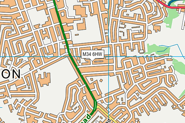 M34 6HW map - OS VectorMap District (Ordnance Survey)