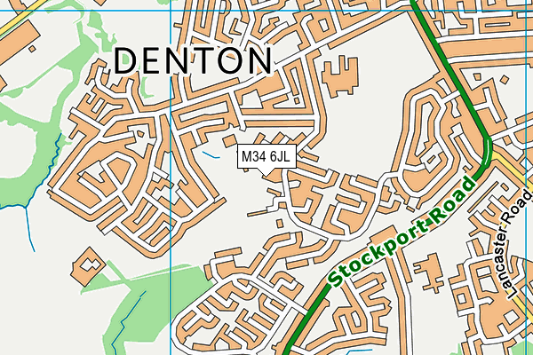 M34 6JL map - OS VectorMap District (Ordnance Survey)