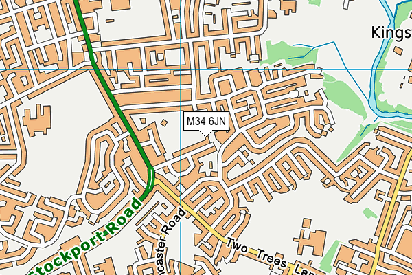 M34 6JN map - OS VectorMap District (Ordnance Survey)