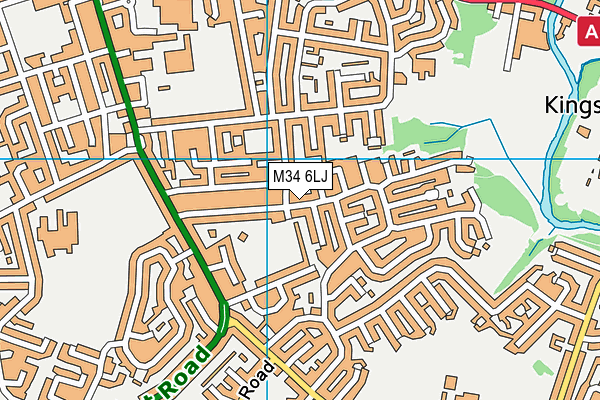 M34 6LJ map - OS VectorMap District (Ordnance Survey)