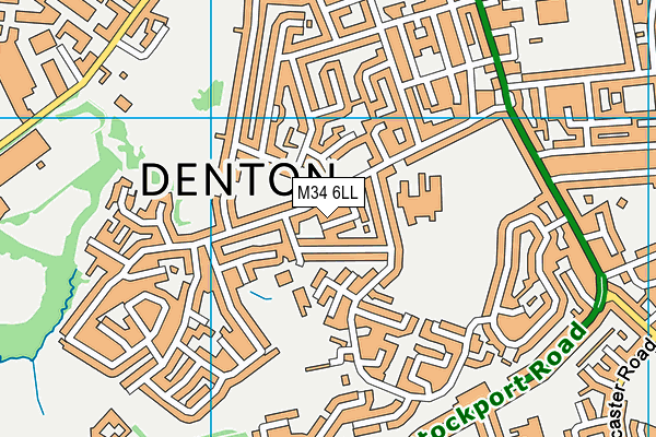 M34 6LL map - OS VectorMap District (Ordnance Survey)