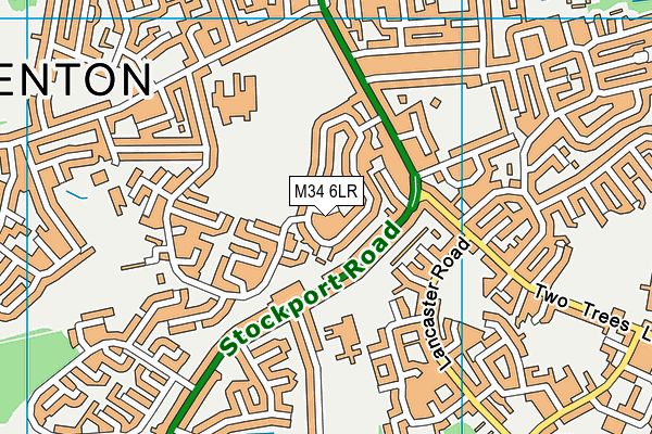 M34 6LR map - OS VectorMap District (Ordnance Survey)