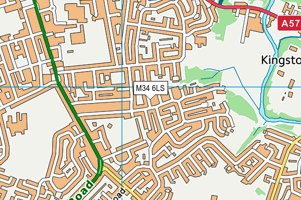 M34 6LS map - OS VectorMap District (Ordnance Survey)