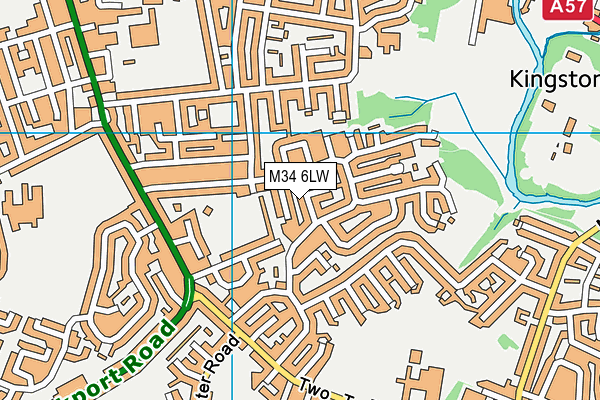 M34 6LW map - OS VectorMap District (Ordnance Survey)