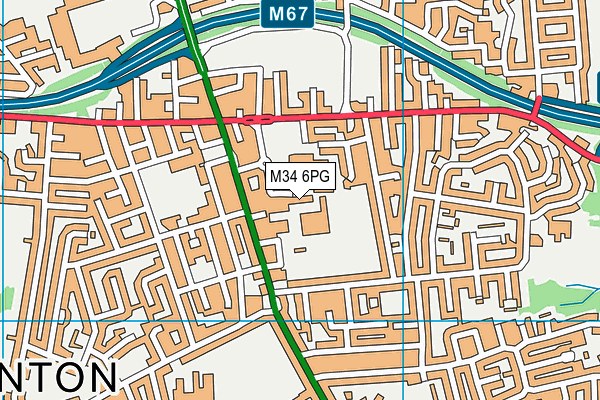 M34 6PG map - OS VectorMap District (Ordnance Survey)