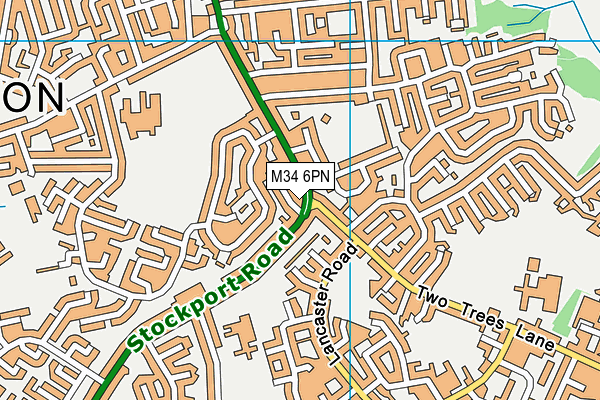 M34 6PN map - OS VectorMap District (Ordnance Survey)