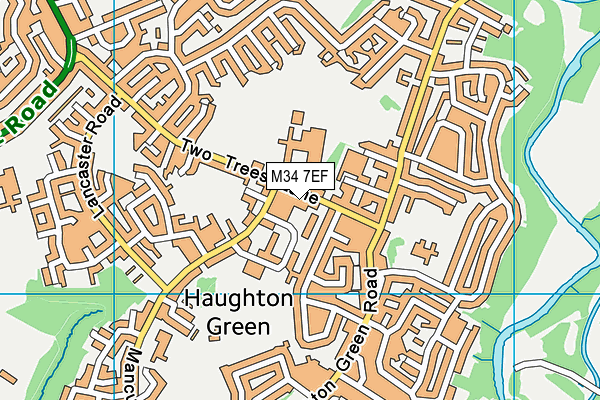 M34 7EF map - OS VectorMap District (Ordnance Survey)