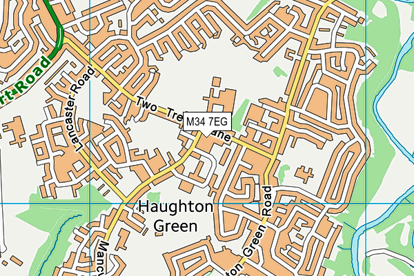 M34 7EG map - OS VectorMap District (Ordnance Survey)