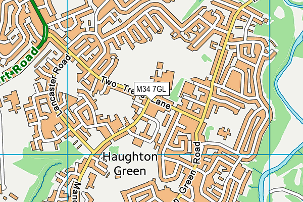 M34 7GL map - OS VectorMap District (Ordnance Survey)