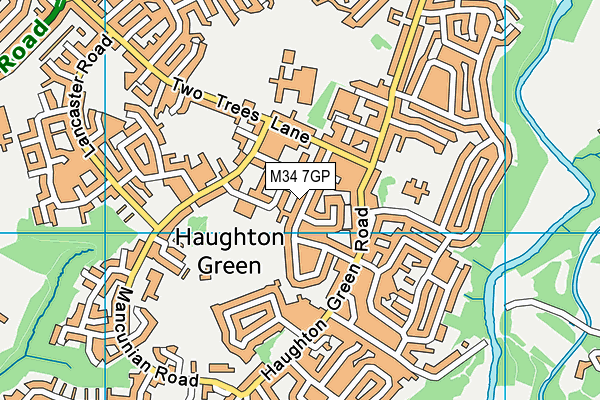 M34 7GP map - OS VectorMap District (Ordnance Survey)