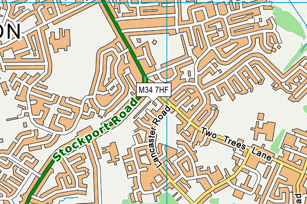 M34 7HF map - OS VectorMap District (Ordnance Survey)