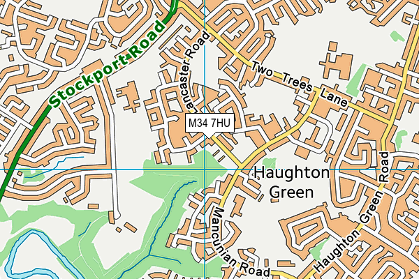 M34 7HU map - OS VectorMap District (Ordnance Survey)