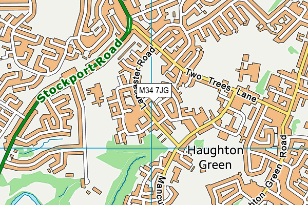 M34 7JG map - OS VectorMap District (Ordnance Survey)