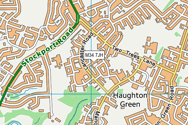 M34 7JH map - OS VectorMap District (Ordnance Survey)