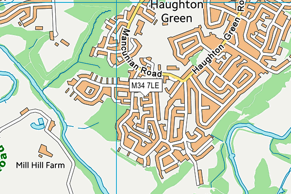 M34 7LE map - OS VectorMap District (Ordnance Survey)