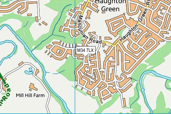 M34 7LX map - OS VectorMap District (Ordnance Survey)