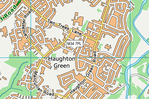 M34 7PL map - OS VectorMap District (Ordnance Survey)