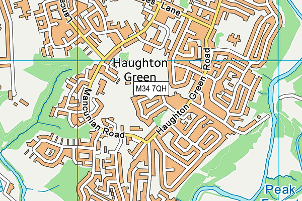 M34 7QH map - OS VectorMap District (Ordnance Survey)