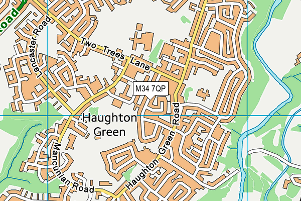 M34 7QP map - OS VectorMap District (Ordnance Survey)