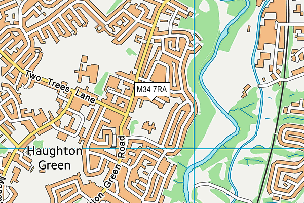 M34 7RA map - OS VectorMap District (Ordnance Survey)